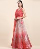 Fancy Heavy Organza Fabric with Elegant Real Mirror & Codding work Lehenga